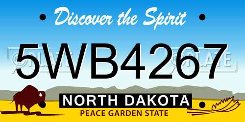 5WB4267 North Dakota License Plate