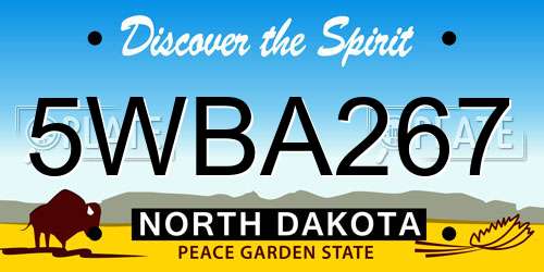 5WBA267 North Dakota License Plate