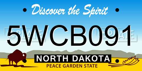 5WCB091 North Dakota License Plate