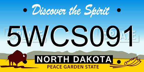 5WCS091 North Dakota License Plate