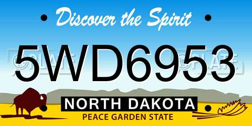5WD6953 North Dakota License Plate
