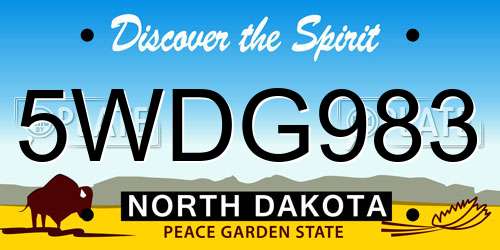 5WDG983 North Dakota License Plate