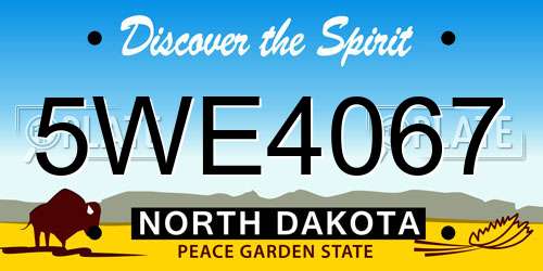 5WE4067 North Dakota License Plate