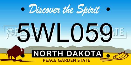 5WL059 North Dakota License Plate