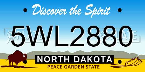 5WL2880 North Dakota License Plate