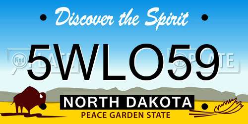 5WLO59 North Dakota License Plate