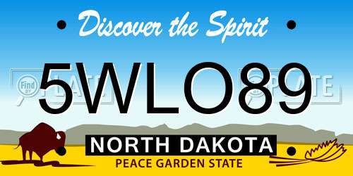 5WLO89 North Dakota License Plate
