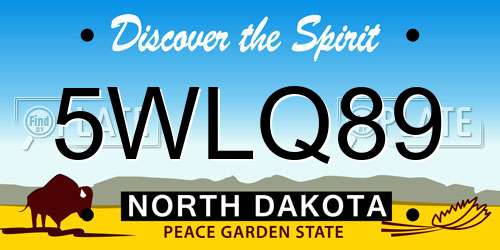 5WLQ89 North Dakota License Plate