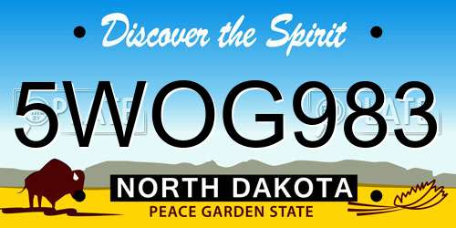 5WOG983 North Dakota License Plate