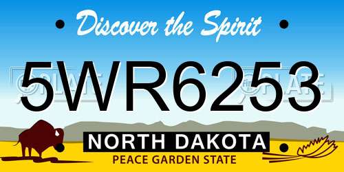 5WR6253 North Dakota License Plate