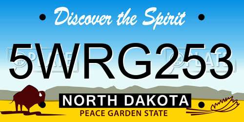 5WRG253 North Dakota License Plate