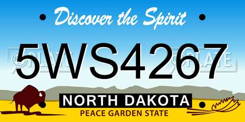 5WS4267 North Dakota License Plate