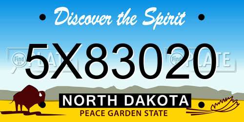 5X83020 North Dakota License Plate
