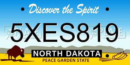 5XES819 North Dakota License Plate