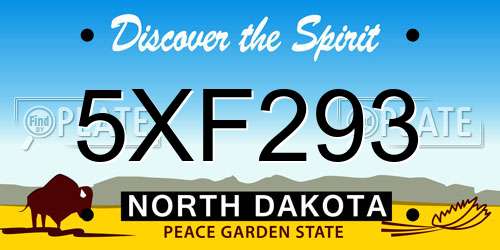 5XF293 North Dakota License Plate