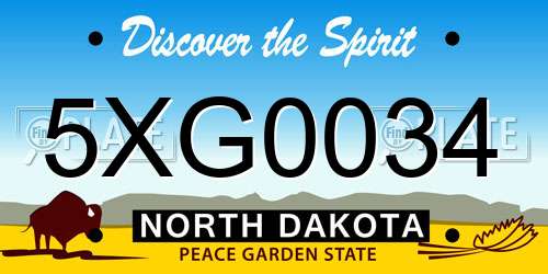5XG0034 North Dakota License Plate