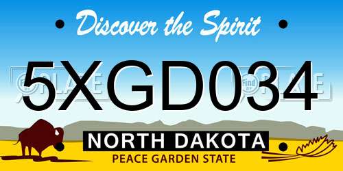 5XGD034 North Dakota License Plate