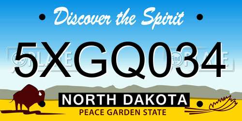 5XGQ034 North Dakota License Plate