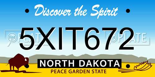 5XIT672 North Dakota License Plate
