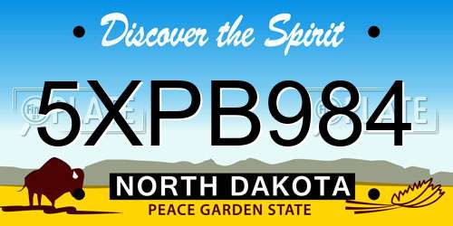 5XPB984 North Dakota License Plate