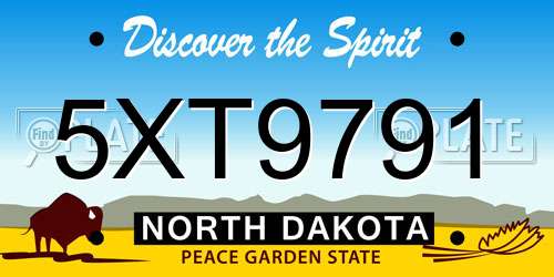 5XT9791 North Dakota License Plate
