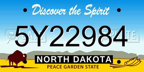 5Y22984 North Dakota License Plate