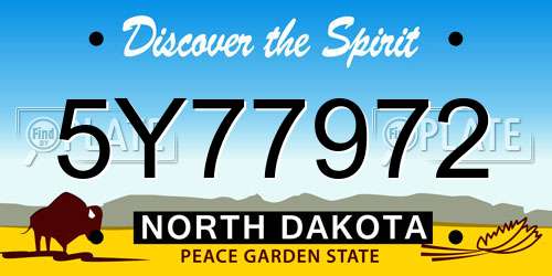 5Y77972 North Dakota License Plate