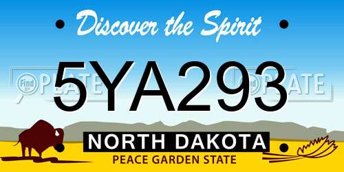 5YA293 North Dakota License Plate