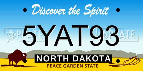5YAT93 North Dakota License Plate