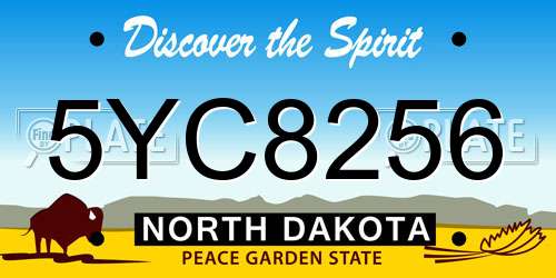 5YC8256 North Dakota License Plate