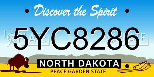 5YC8286 North Dakota License Plate