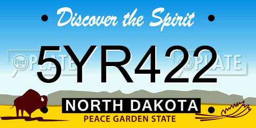 5YR422 North Dakota License Plate