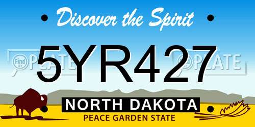 5YR427 North Dakota License Plate