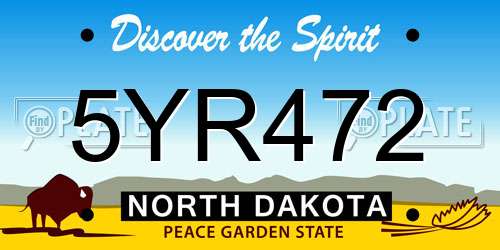 5YR472 North Dakota License Plate