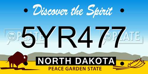 5YR477 North Dakota License Plate
