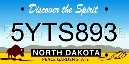 5YTS893 North Dakota License Plate