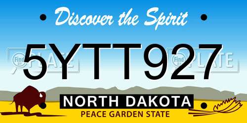 5YTT927 North Dakota License Plate