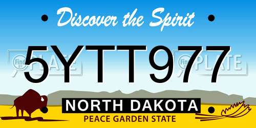 5YTT977 North Dakota License Plate