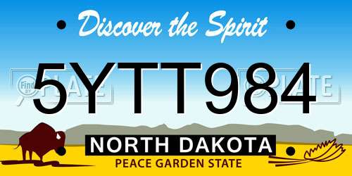 5YTT984 North Dakota License Plate