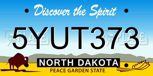 5YUT373 North Dakota License Plate