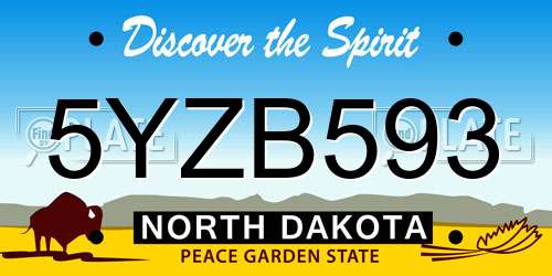 5YZB593 North Dakota License Plate