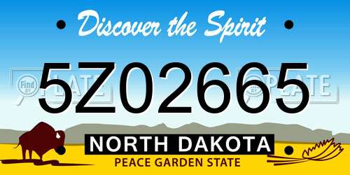5Z02665 North Dakota License Plate