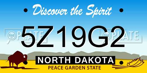 5Z19G2 North Dakota License Plate