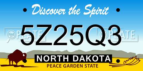 5Z25Q3 North Dakota License Plate