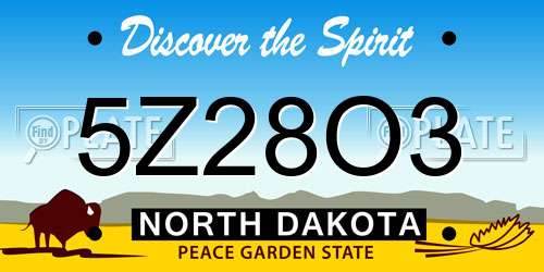 5Z28O3 North Dakota License Plate