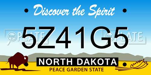 5Z41G5 North Dakota License Plate
