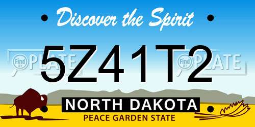 5Z41T2 North Dakota License Plate