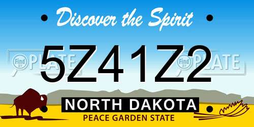 5Z41Z2 North Dakota License Plate