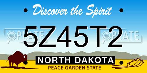 5Z45T2 North Dakota License Plate