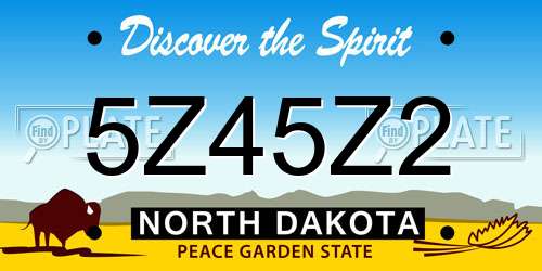5Z45Z2 North Dakota License Plate